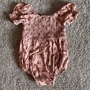 Noralee 18 month Pink Floral Smocked Baby Romper